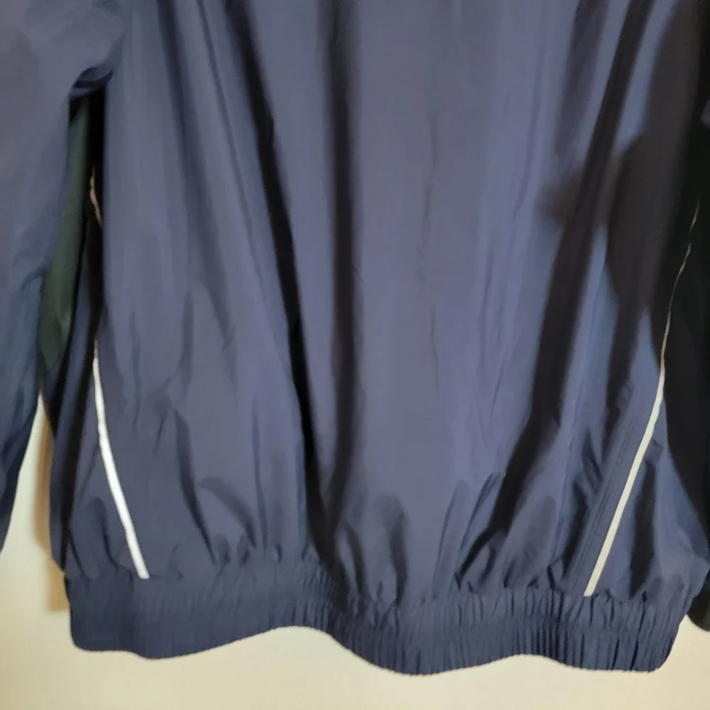 DryJoy FootJoy Blue Golf Jacket Athletic Full Zip Snap Large Water Resistant EUC